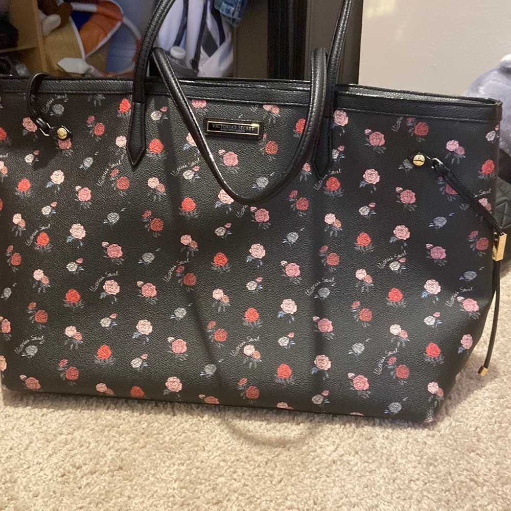 Victoria’s Secret Carryall tote logo dark rose